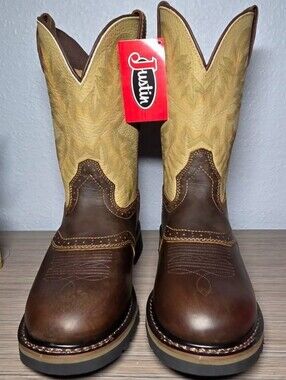 Justin SE4660 Superintendent Work Boots Slip Resistant EH Leather-Mens 11D